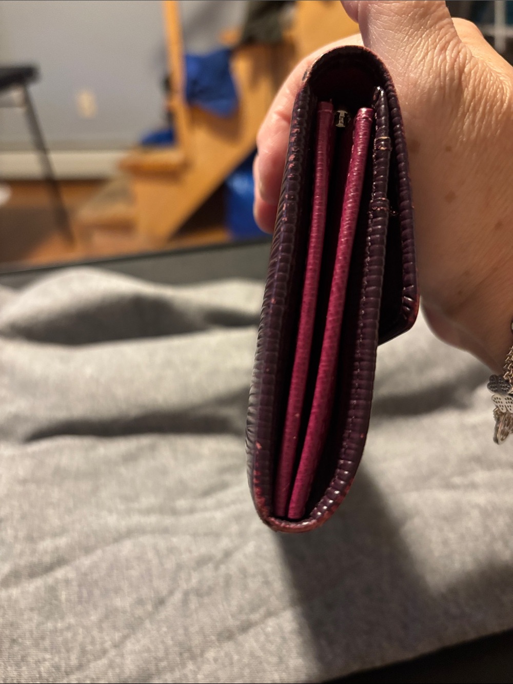 Louis Vuitton Epi Plum Textured Leather Wallet - Picture 7 of 12